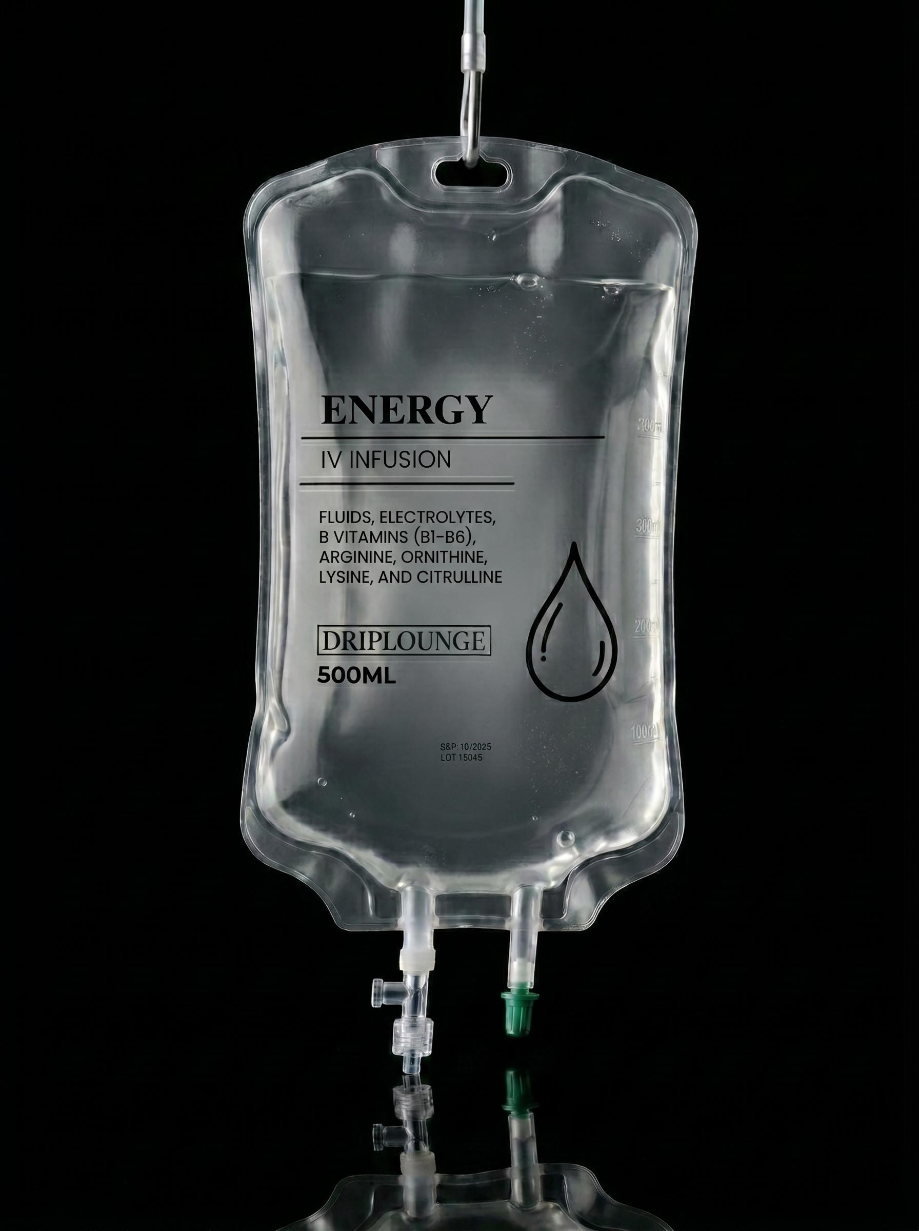 Energy IV infusion bag
